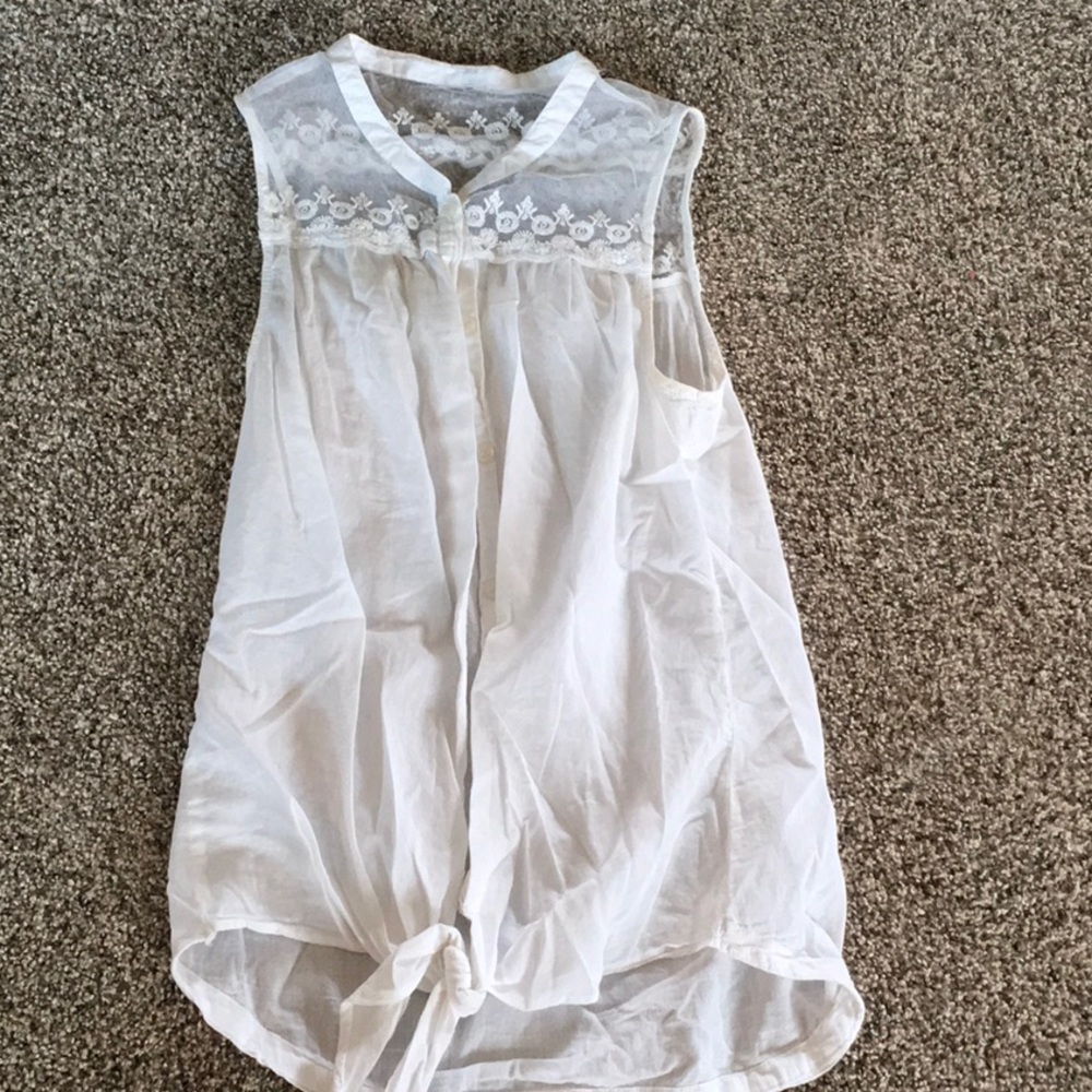 Button up top with tie on bottom